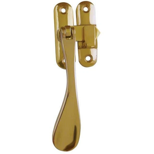 Victorian Casement Window Fastener - 124x19mm - Polished Brass