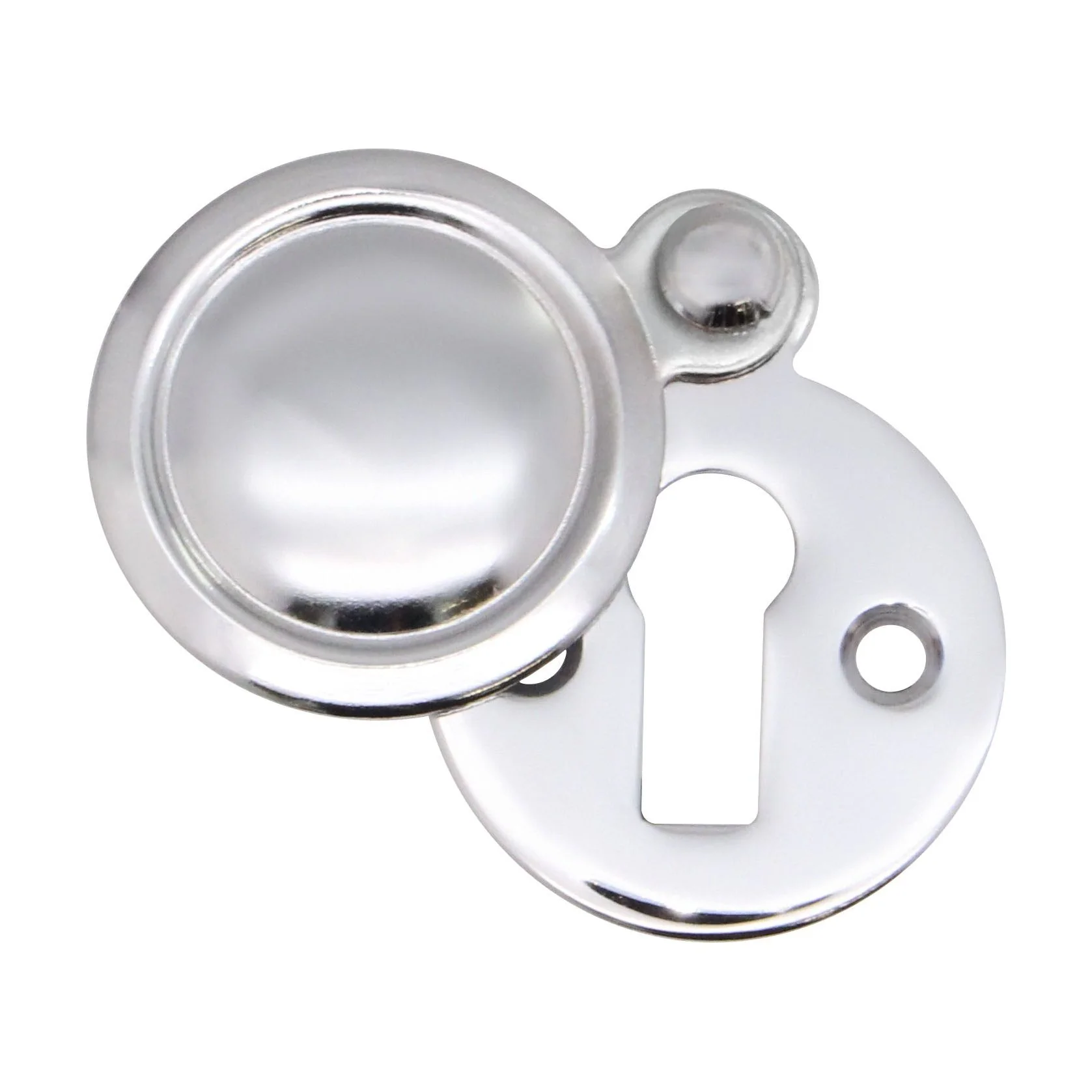 Victorian Keyhole Covered Escutcheon for Front Doors 34mm Polished Chrome