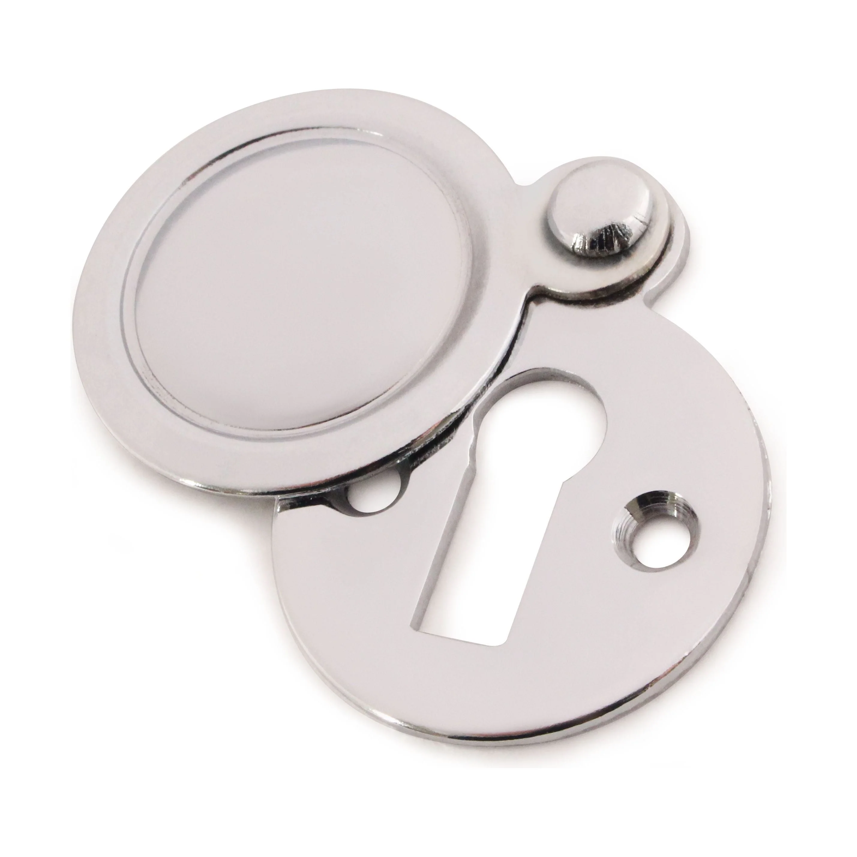 Victorian Keyhole Covered Escutcheon for Front Doors 34mm Polished Chrome - Image 6