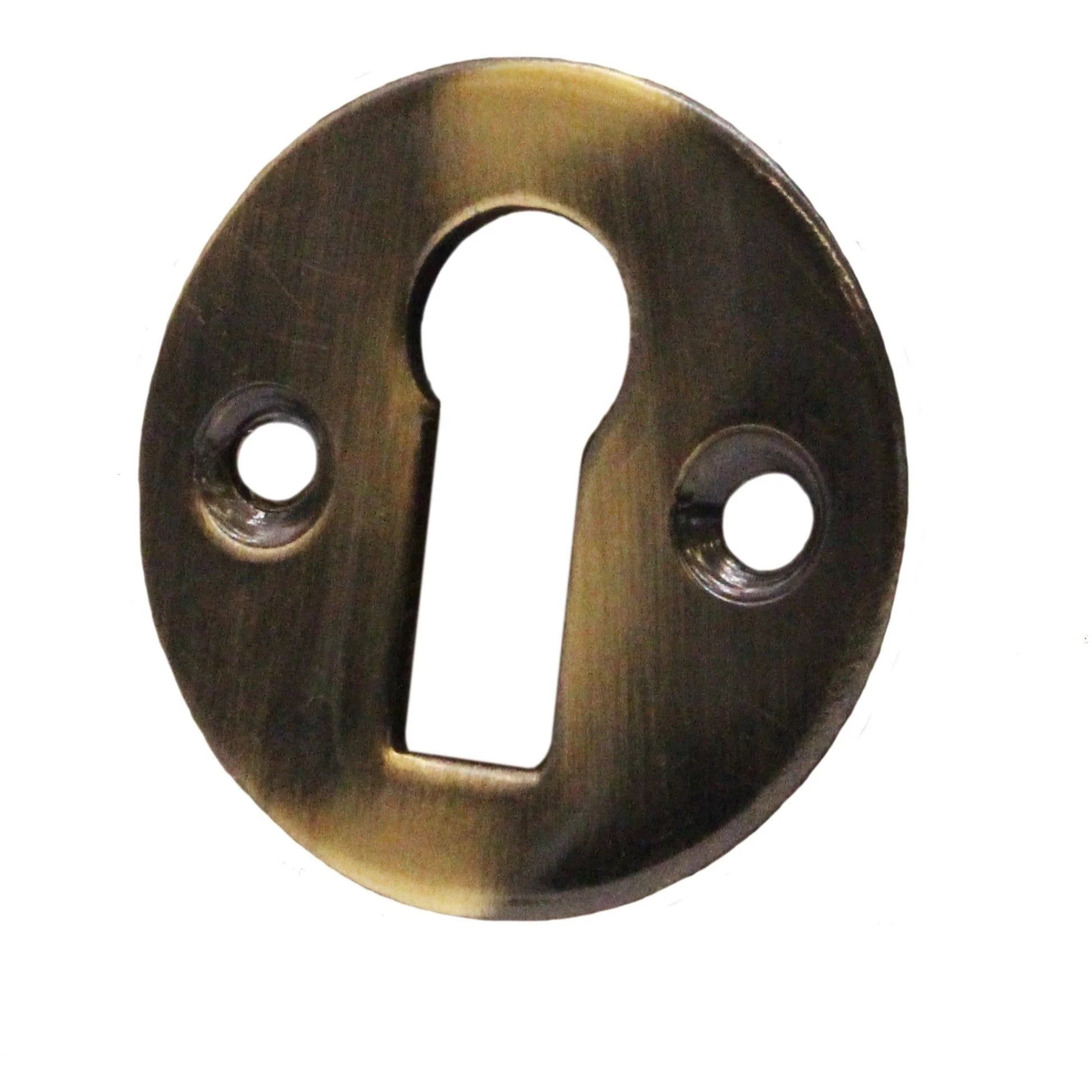 Victorian Keyhole Escutcheon - 32mm - Antique Brass