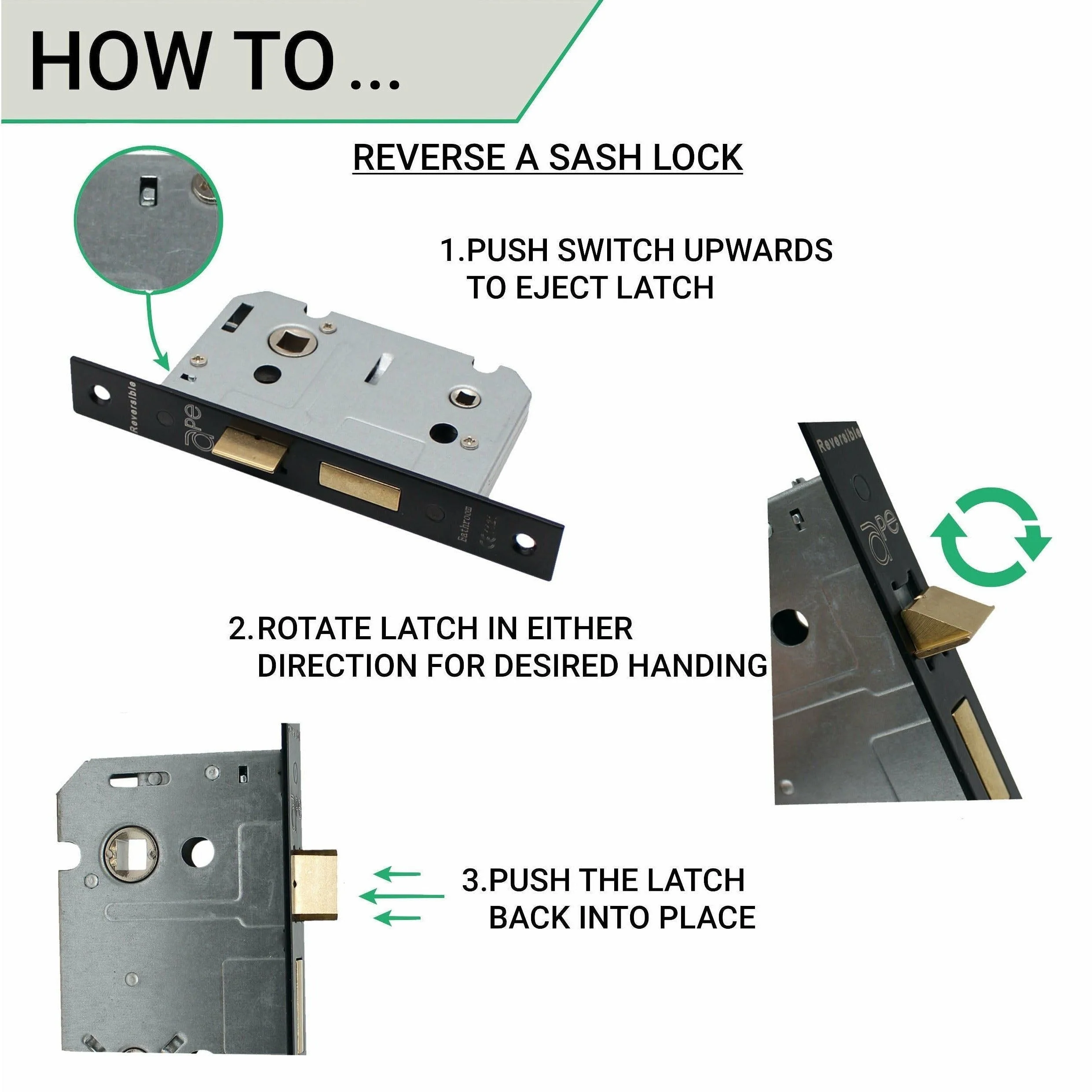 Sassari Matt Black Lever Door Handle Pack - 64mm Bathroom Lock - Image 5