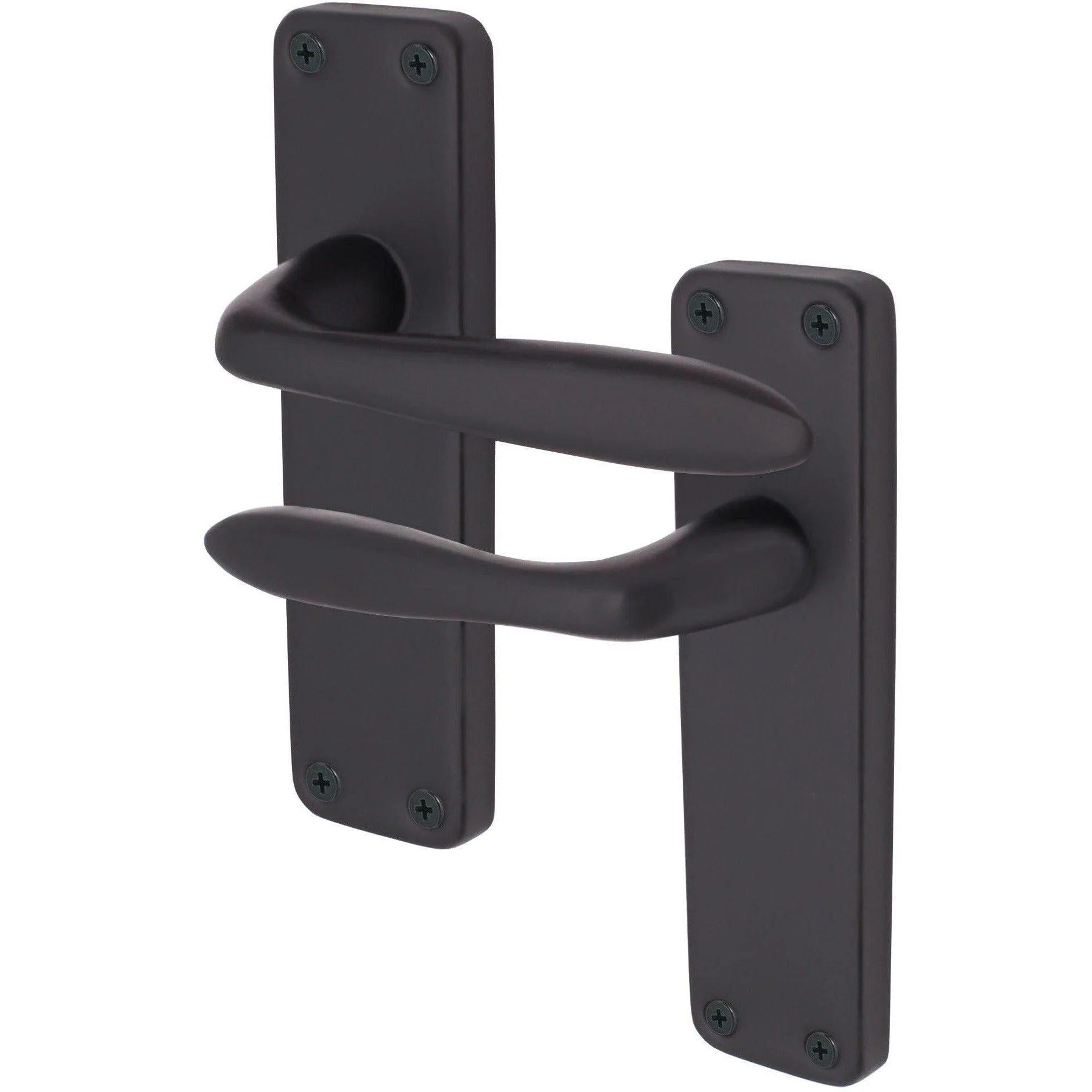 Sassari Matt Black Lever Door Handles - Latch