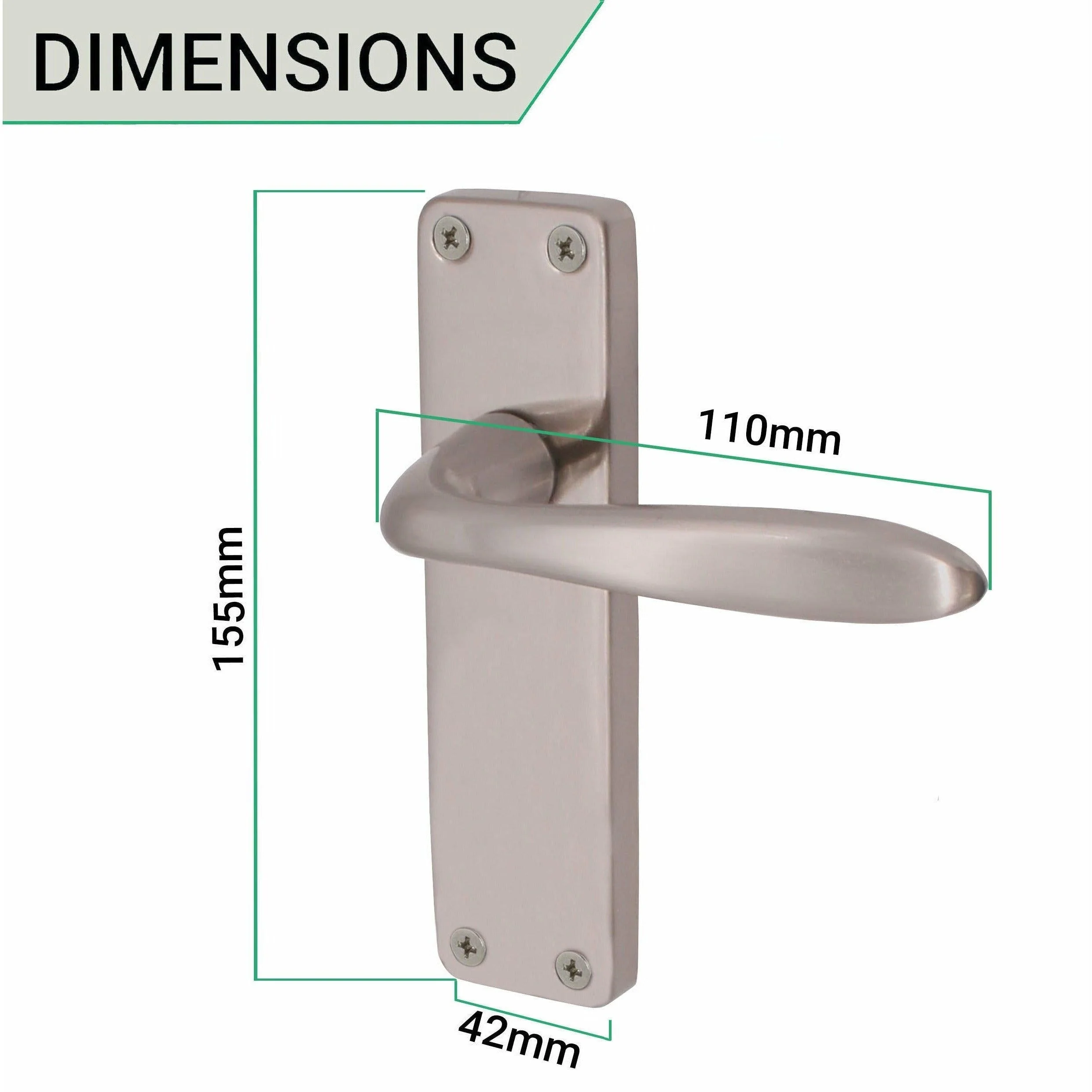 Sassari Satin Nickel Lever Door Handles - Latch - Image 3