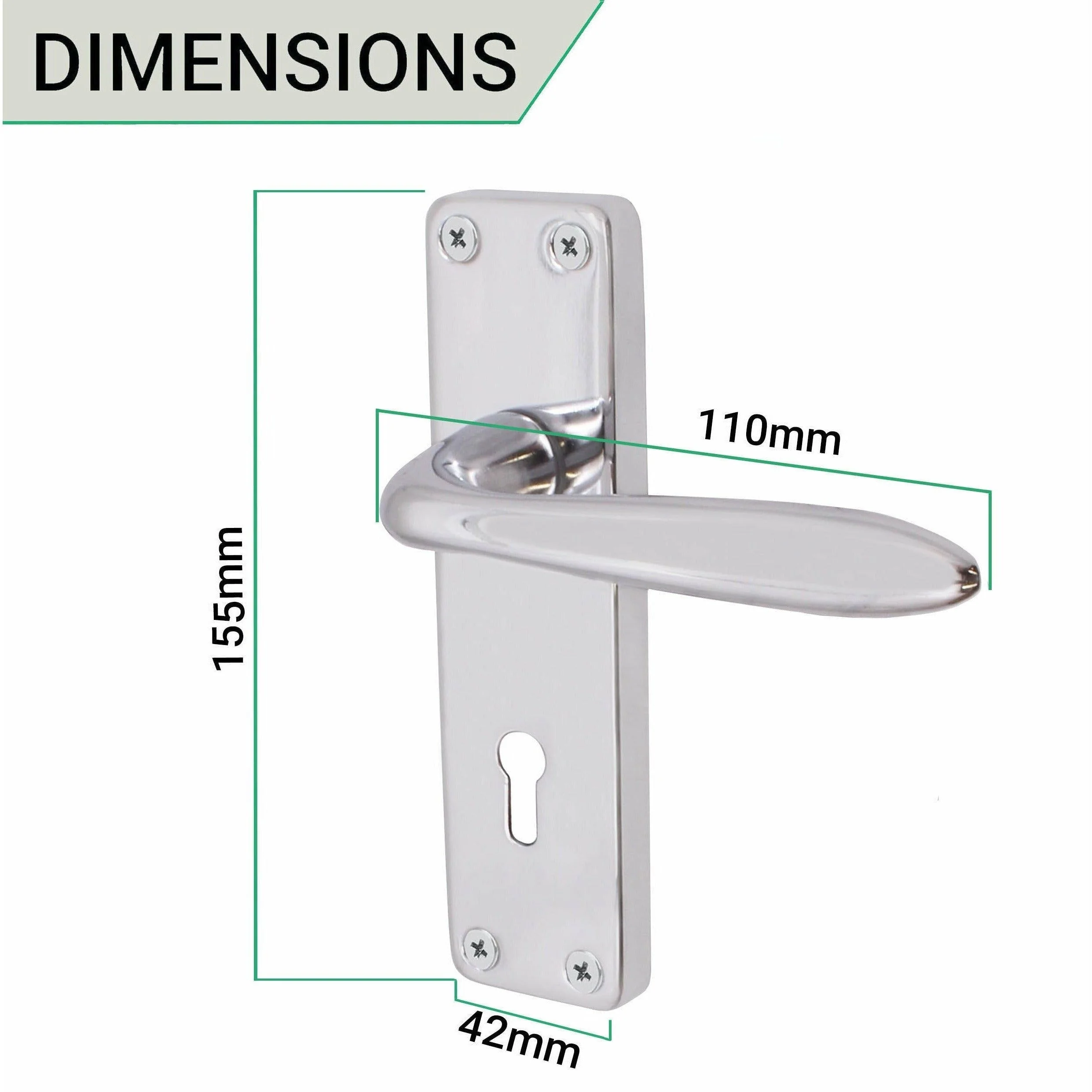 Sassari Polished Chrome Lever Lock Door Handle - Keyhole - Image 3