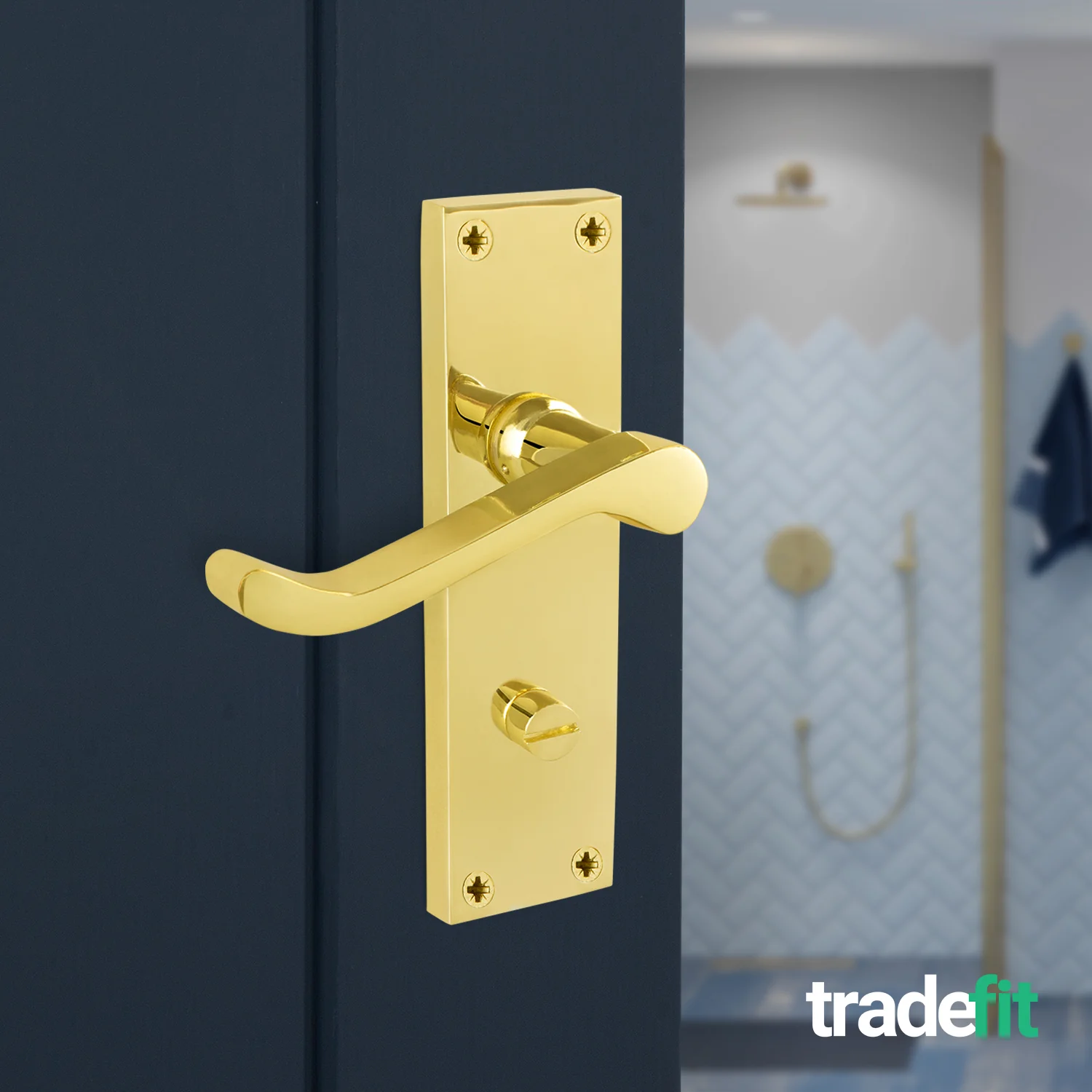 Victorian Scroll Polished Brass Lever Door Handle Pack - 80mm Bathroom Lock - Image 6
