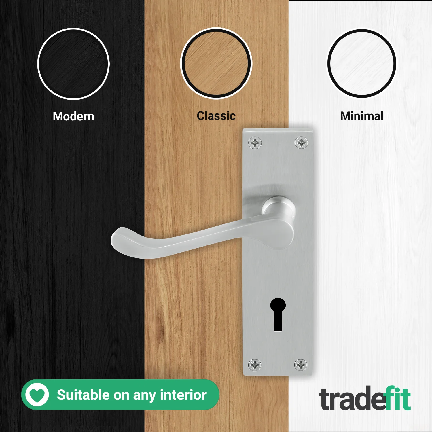Victorian Scroll Satin Chrome Lever Door Handle Pack - 80mm Sashlock - Image 7