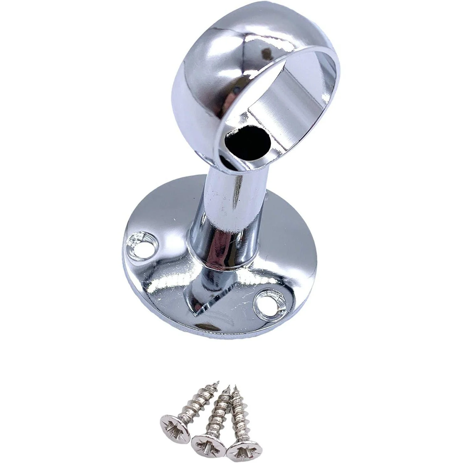Wardrobe Rail Kit - 25mm Tube - 1219mm Rail with 2x End Sockets & 1x Centre Brackets - Polished Chrome - Image 3