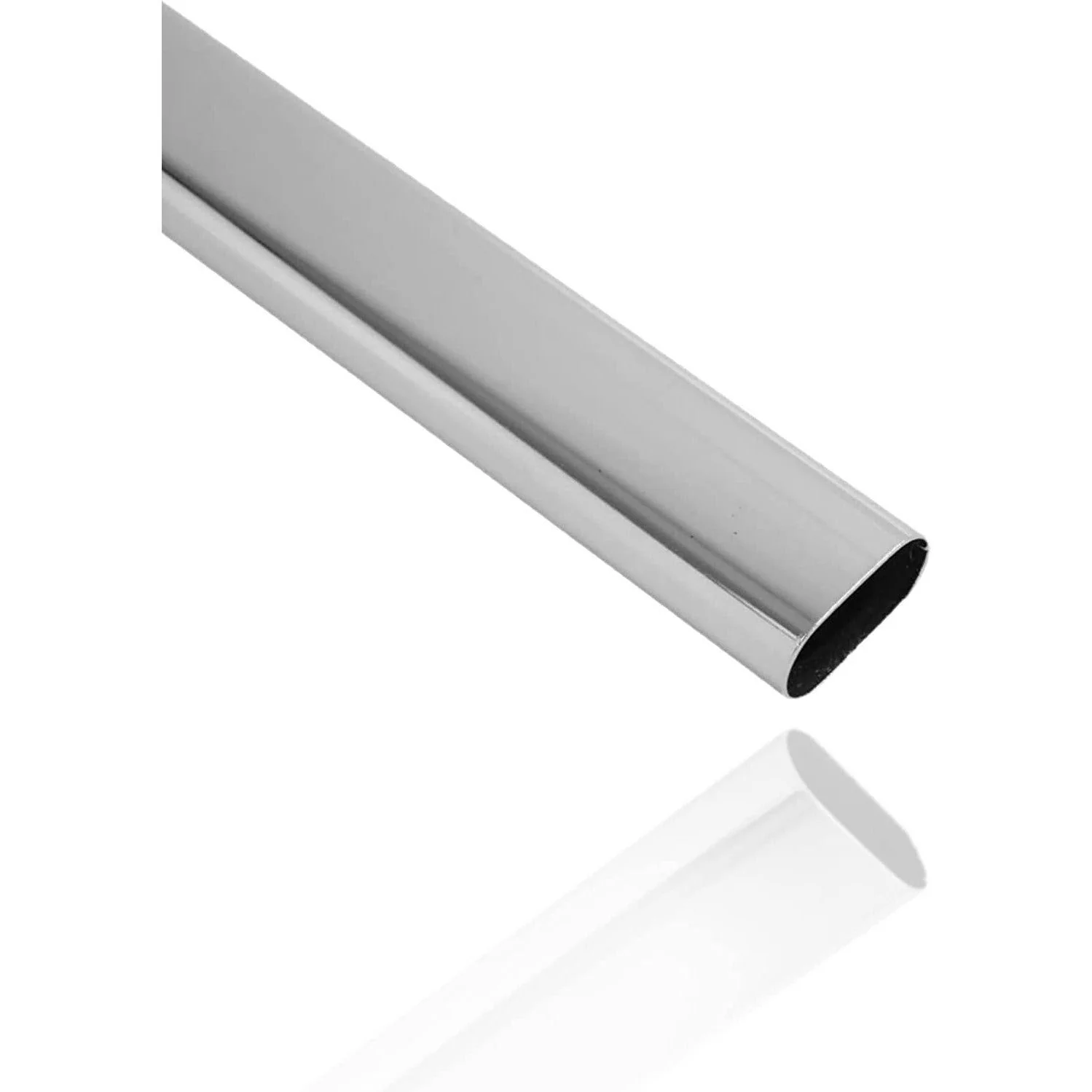 Wardrobe Rail Oval Tube - 30x400mm - Polished Chrome