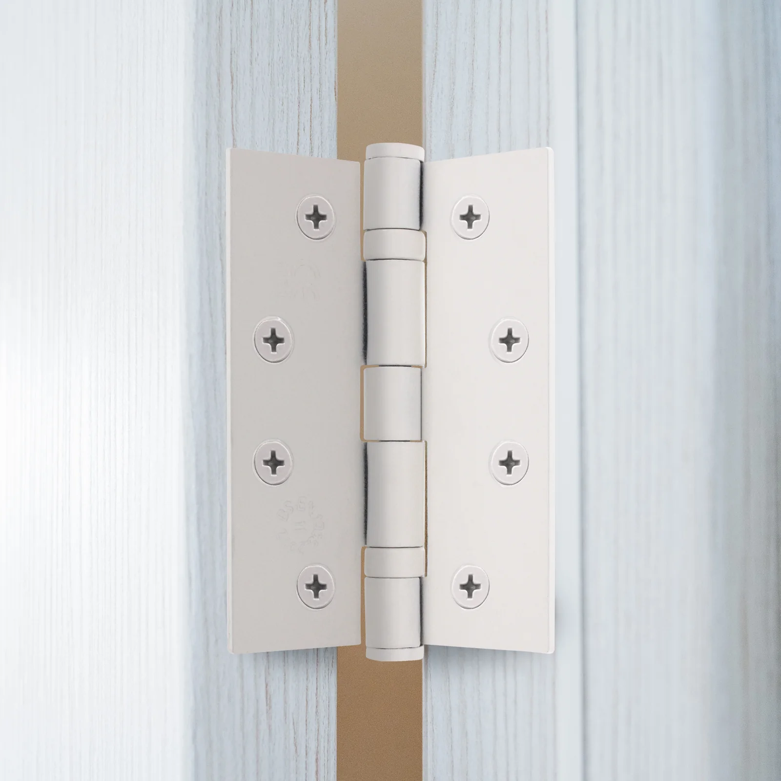 White Fire Door Hinges – 4 Inch/102mm – Grade 11 Steel Ball Bearing – Pair - Image 5