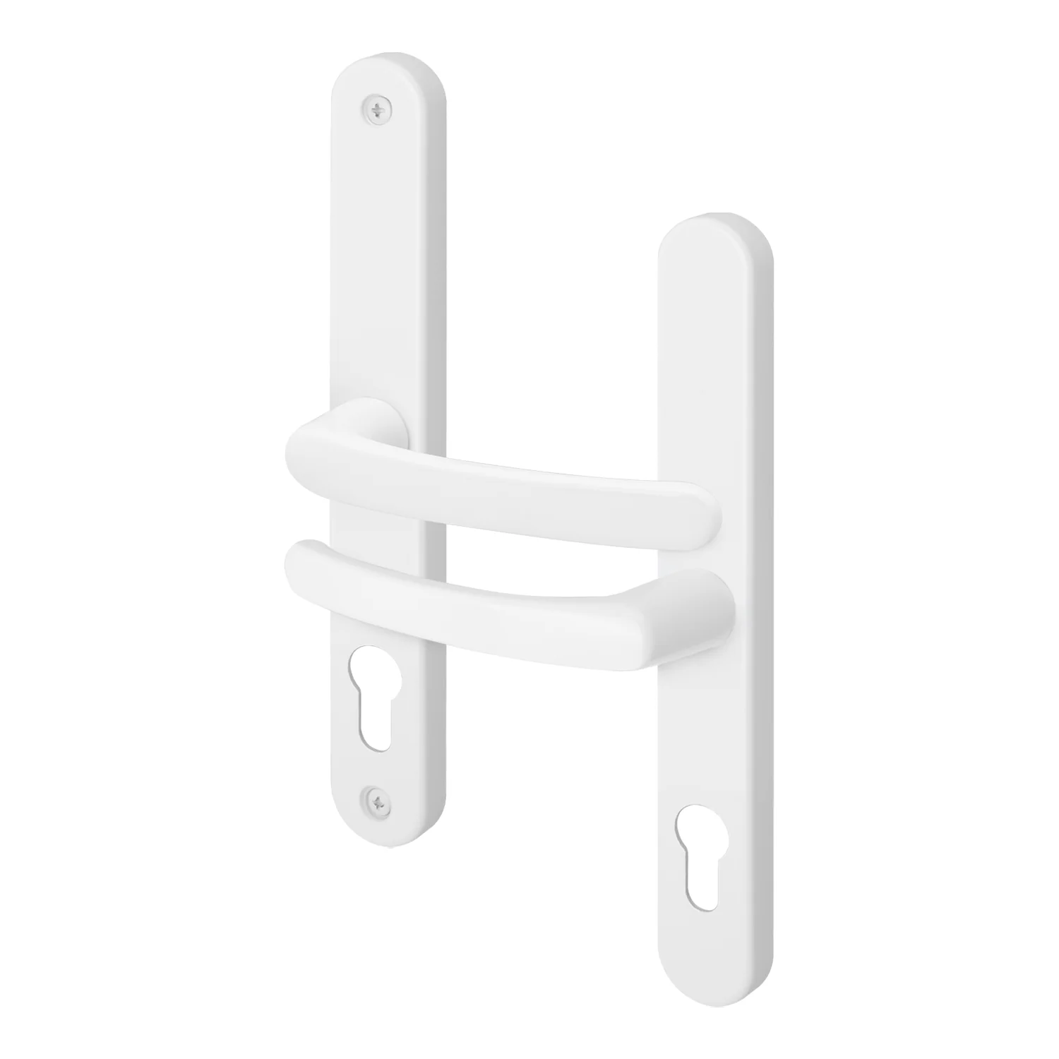 White UPVC Door Handles - 68mm PZ Centres - 215mm Fixing Centres - 246 x 32mm