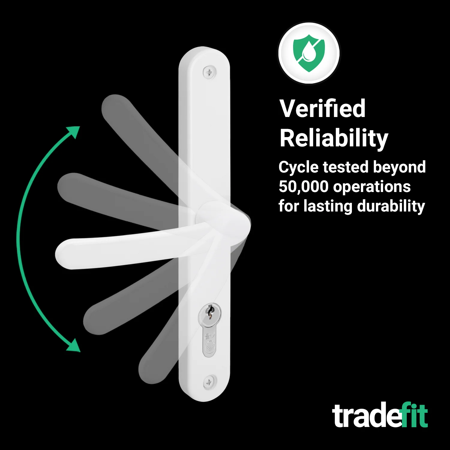 White UPVC Door Handles - 68mm PZ Centres - 215mm Fixing Centres - 246 x 32mm - Image 7