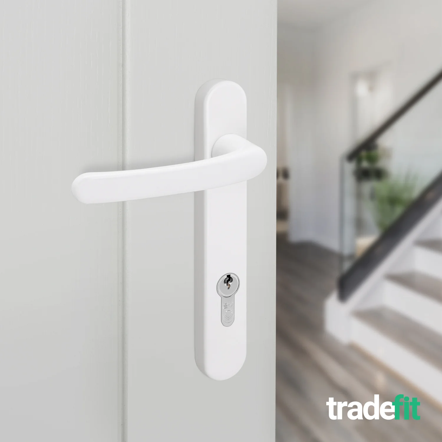 White UPVC Door Handles - 92mm PZ Centres - 122mm Fixing Centres - 212 x 32mm - Image 6