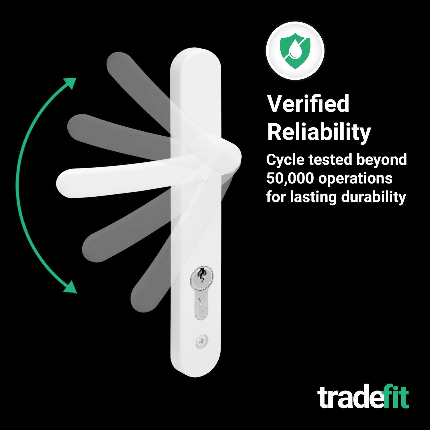 White UPVC Door Handles - 92mm PZ Centres - 122mm Fixing Centres - 245 x 34mm - Image 7