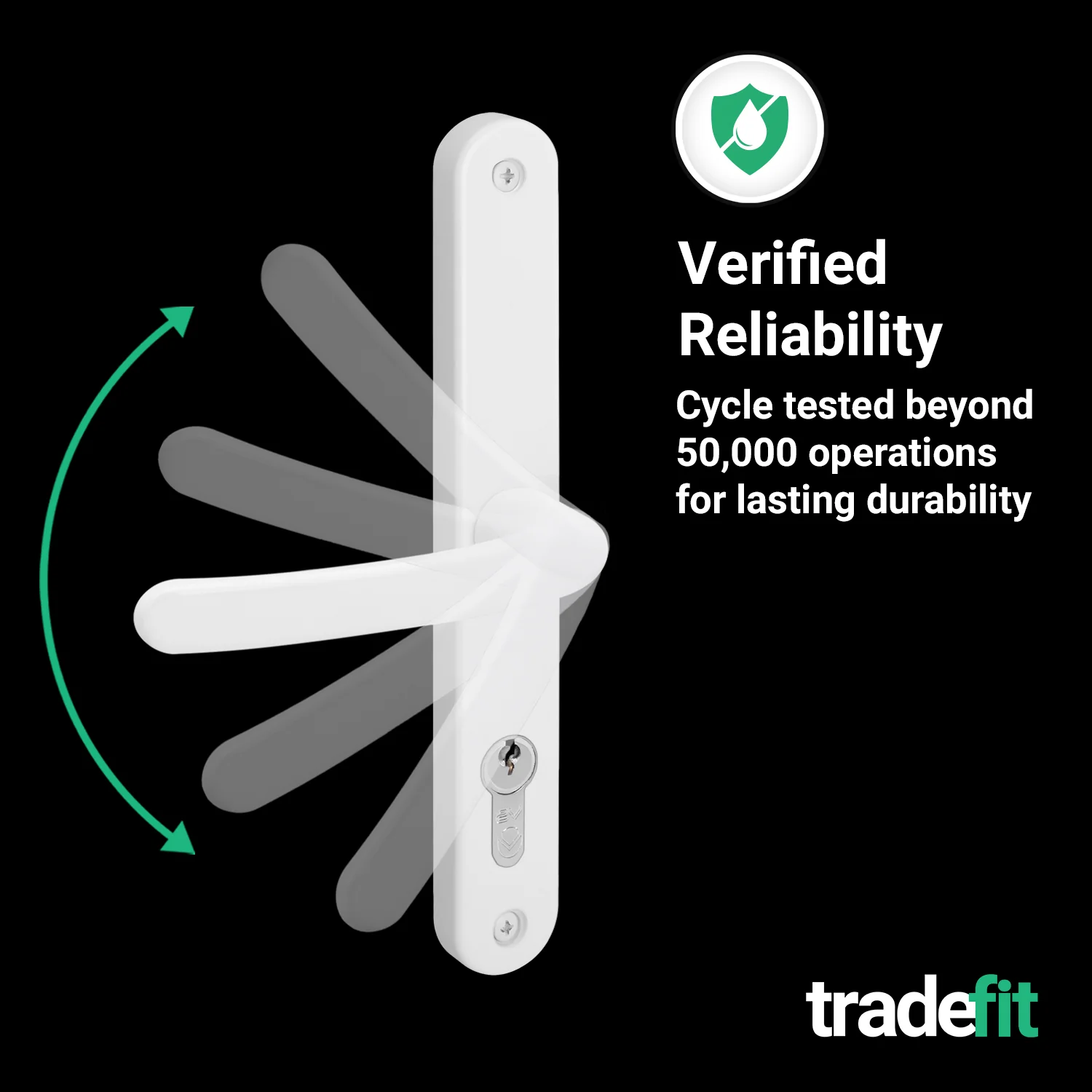 White UPVC Door Handles - 92mm PZ Centres - 240mm Fixing Centres - 270 x 32mm - Image 7
