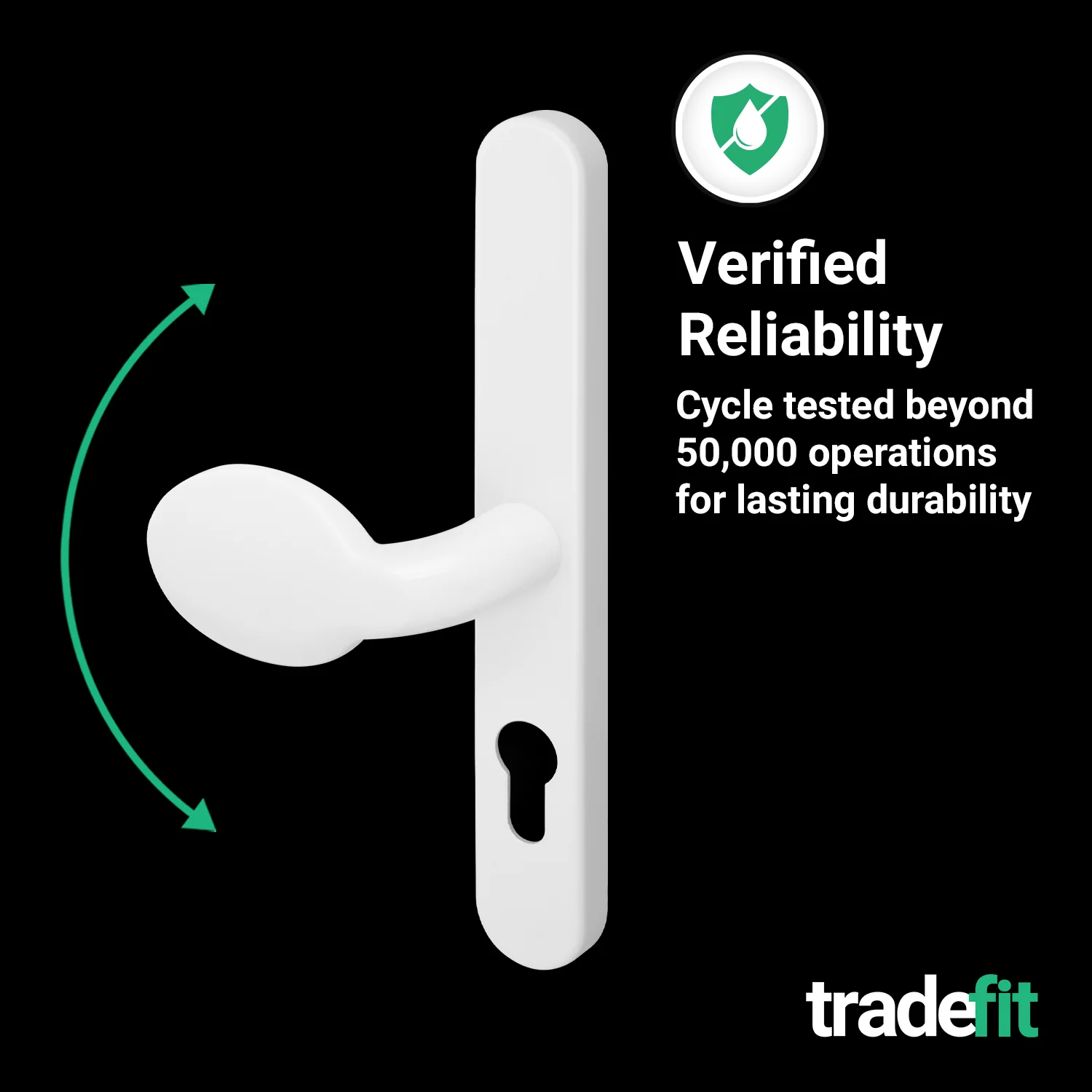 White UPVC Lever Pad Door Handles - 68mm PZ Centres - 215mm Fixing Centres - 245 x 32mm - Image 7