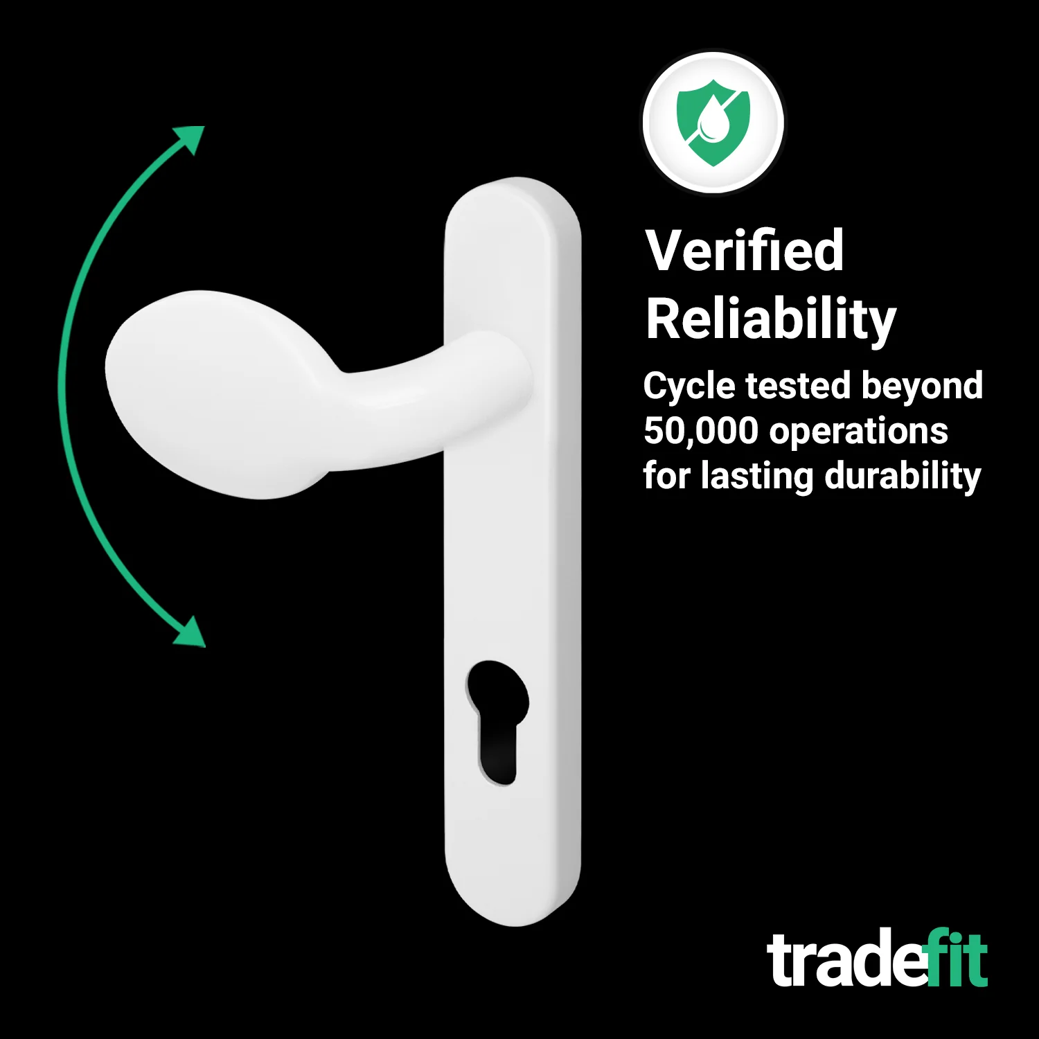 White UPVC Lever Pad Door Handles - 92mm PZ Centres - 122mm Fixing Centres - 212 x 34mm - Image 7
