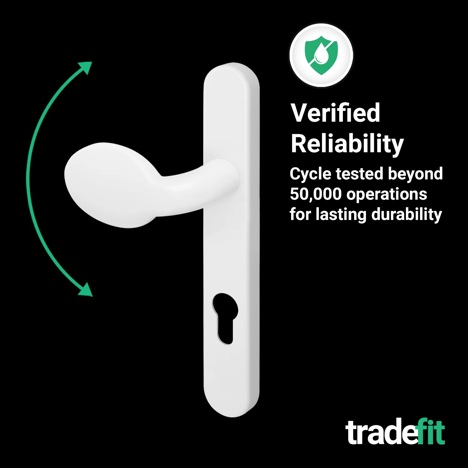 White UPVC Lever Pad Door Handles - 92mm PZ Centres - 122mm Fixing Centres - 245 x 34mm - Image 7