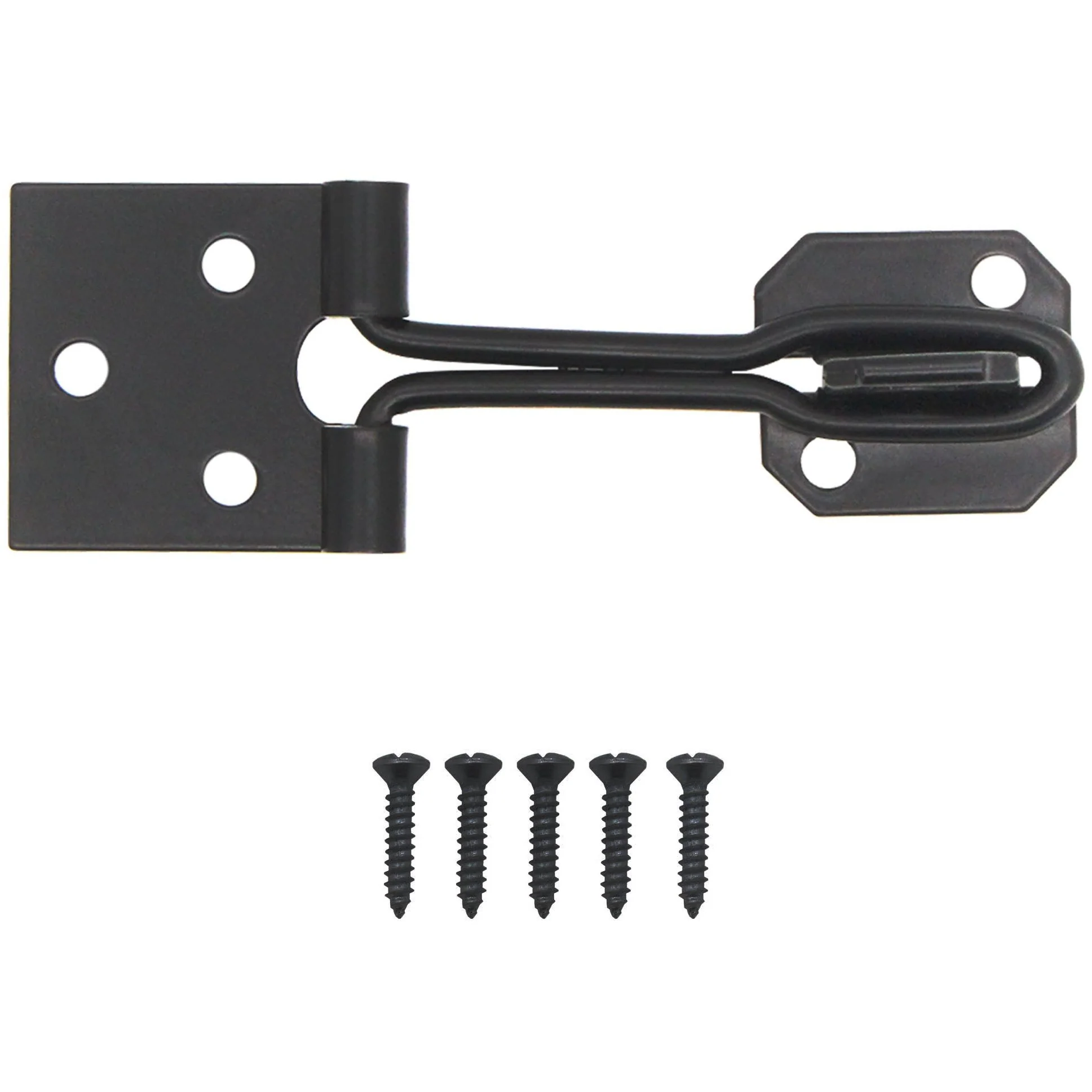 Wire Pattern Hasp & Staple - 4 inch - Black