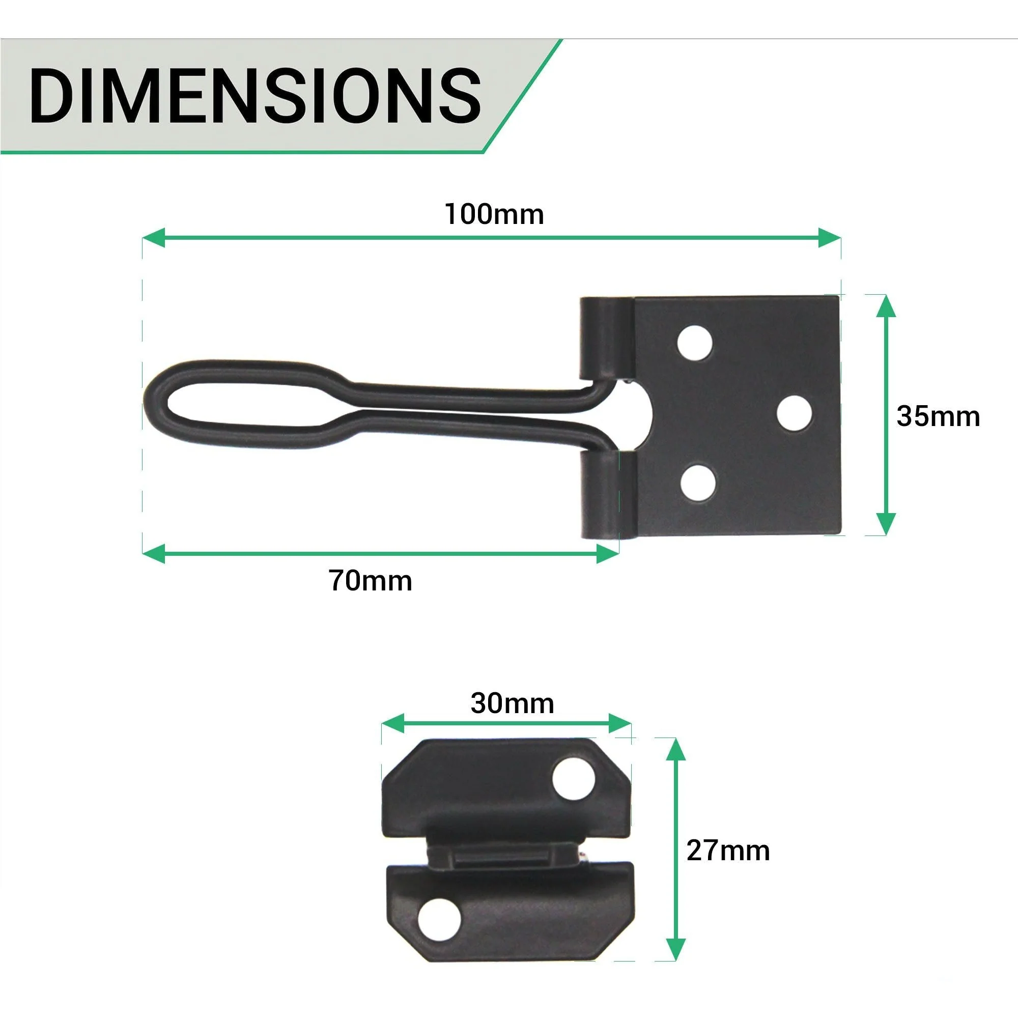 Wire Pattern Hasp & Staple - 4 inch - Black - Image 3