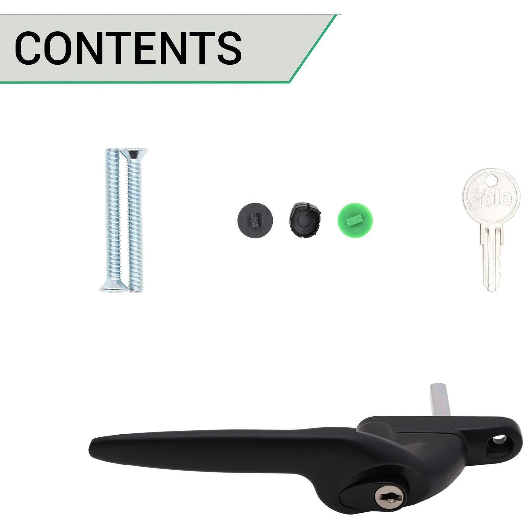 Yale Quartus Cranked Espagnolette Window Handle Left Hung - 40mm Spindle - Black - Image 5