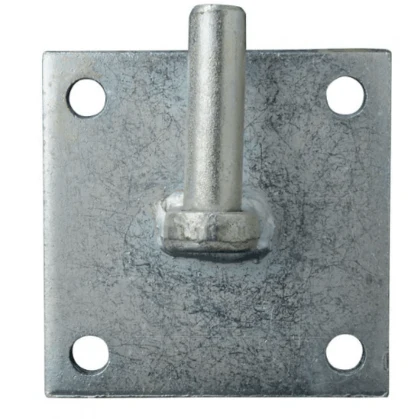 Gate Hinge Hook On Plate 75 x 75 x 12mm - Zinc Plated - Single